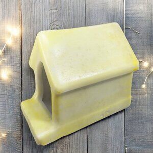 Vintage Japan Pottery Stoneware Miniature Doll House Dogs House Figurine Yellow